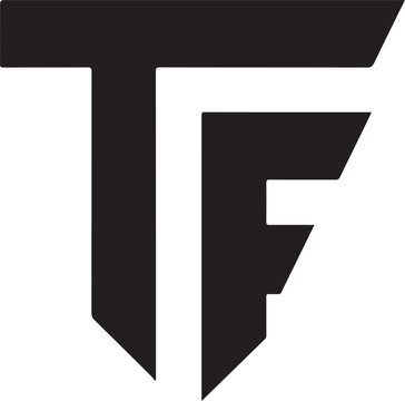 Modern geometric tf logo design
