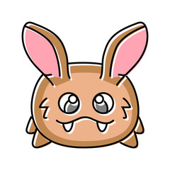 furry ears cute monster color icon vector illustration