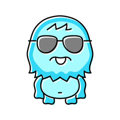 glasses cute monster color icon vector illustration