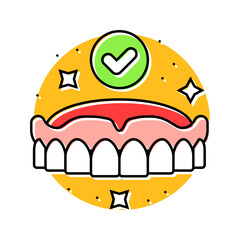 good hygiene dentures oral care color icon vector illustration