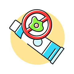 using antibacterial toothpaste color icon vector illustration