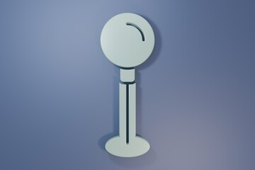 Grey Push pin icon isolated on purple-blue background. Thumbtacks sign. Minimalism concept. 3D render illustration