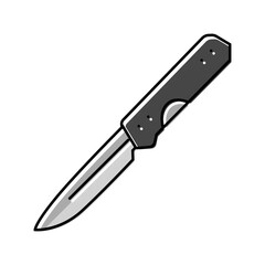 knife titanium ultralight color icon vector illustration
