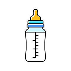 baby bottle child care nurse color icon vector illustration