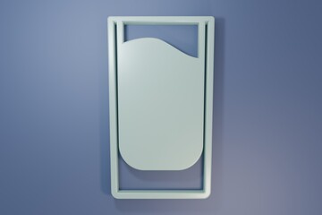 Grey Shot glass icon isolated on purple-blue background. Minimalism concept. 3D render illustration