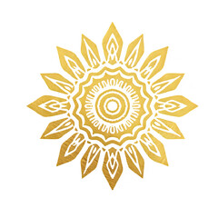 Golden Sunflower: A close-up shot of a meticulously crafted golden sunflower, its petals radiating outwards with symmetrical precision, an embodiment of beauty.