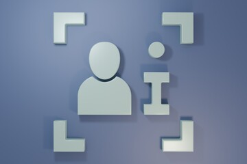 Grey Television report icon isolated on purple-blue background. TV news. Minimalism concept. 3D render illustration