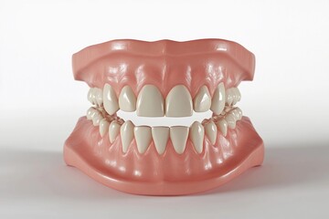 Obraz premium Dental implant positioned securely in the jaw surrounded by natural teeth demonstrating effective oral restoration