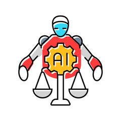 responsibility ethical ai color icon vector illustration