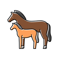 foal horse breeding color icon vector illustration