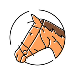 bridle horse breeding color icon vector illustration