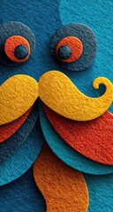 Playful face with vibrant mustache