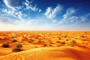 Obraz premium Vast desert landscape under dramatic sky