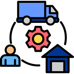 Supply Chain lineal color icon
