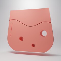 Pink Glass of whiskey icon isolated on pink background. Minimalism concept. 3D render illustration