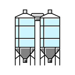 silo cement concrete color icon vector illustration