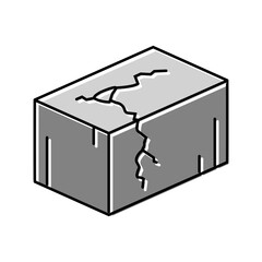 dry cracks cement concrete color icon vector illustration