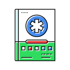 Obraz premium first aid manual color icon vector illustration