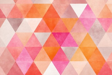 Colorful Geometric Background Featuring Vibrant Triangles in Shades of Pink, Orange, and Red Ideal for Creative Projects