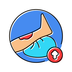elevating injured limb color icon vector illustration