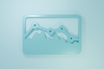 Blue Music wave equalizer icon isolated on blue background. Sound wave. Audio digital equalizer technology, console panel, pulse musical. Minimalism concept. 3D render illustration