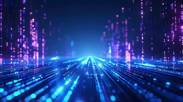 Abstract digital technology streams footage