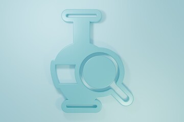 Blue Ancient amphorae icon isolated on blue background. Minimalism concept. 3D render illustration