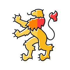 Fototapeta premium lion heraldic color icon vector illustration