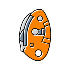 belay device rock climbing color icon vector illustration