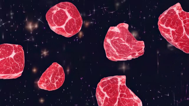Raw steaks in space