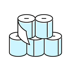 stack toilet paper color icon vector illustration