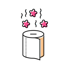 scented toilet paper color icon vector illustration