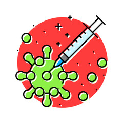 flu shot vaccine color icon vector illustration