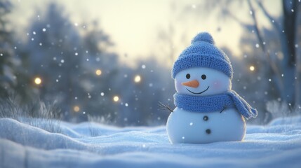 Charming Snowman in Winter Wonderland.