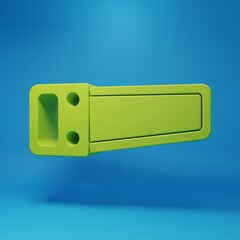 Green Hand saw icon isolated on blue background. Minimalism concept. 3D render illustration