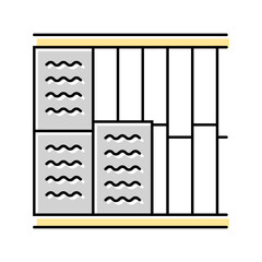 insulation installation frame house color icon vector illustration