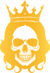 Dark Gothic Queen Skull Gold Edition

