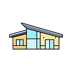 modern minimalist wood cabin wooden color icon vector illustration