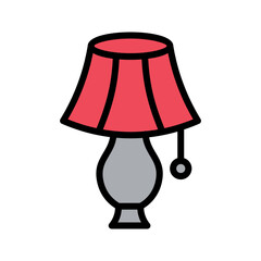 Table Lamp Icon Vector Illustration Color Version