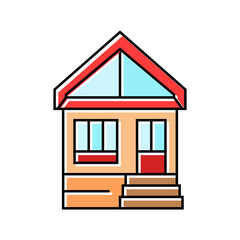 off grid cabin wooden color icon vector illustration