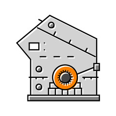 Fototapeta premium limestone crusher cement production color icon vector illustration