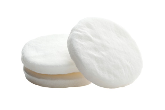 Beauty cotton pads stack isolated on transparent background