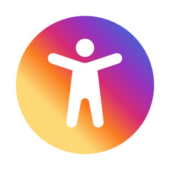 Accessibility Social Media Flat Gradient Style Vector Icon