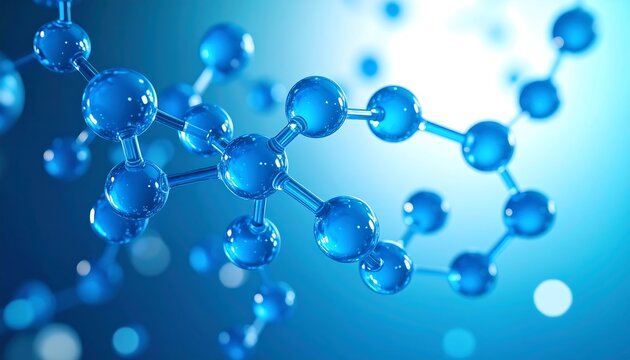 3D model of blue molecules
