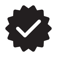 Verified Social Media Black Solid Style Vector Icon