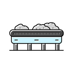 conveyor belt cement production color icon vector illustration