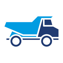 Dump Truck Icon Vector Illustration Blue Version