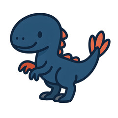 Cute Cartoon Dinosaur Vector Illustration, Kawaii Baby Dino Clipart PNG