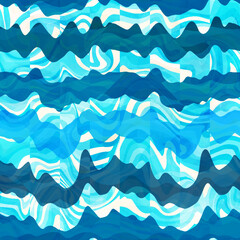 Oceanic Wave geometric Seamless pattern.