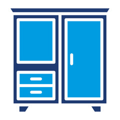 Cupboard Icon Vector Illustration Blue Version